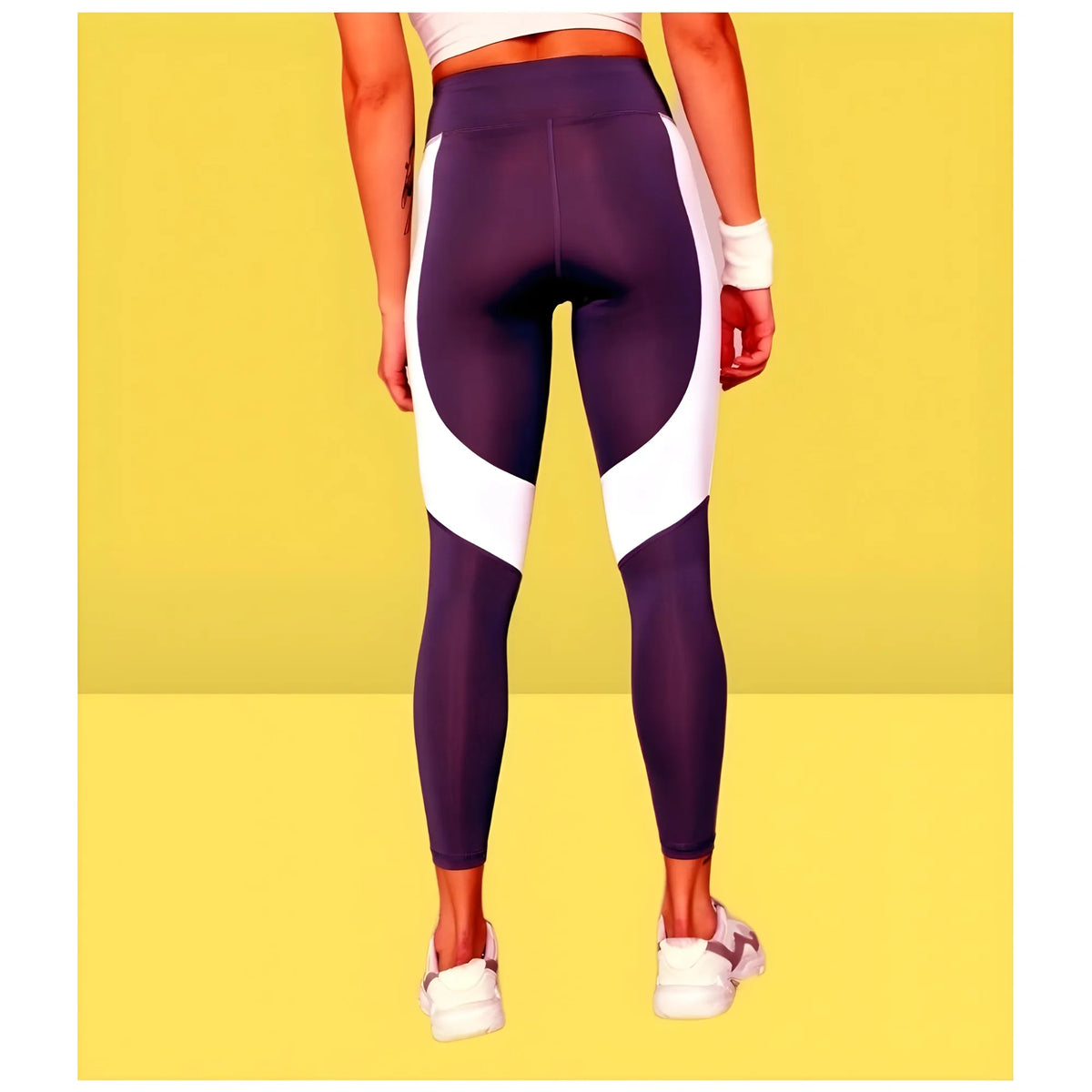 Women's Polyster Solid Sport Leggings (Purple)