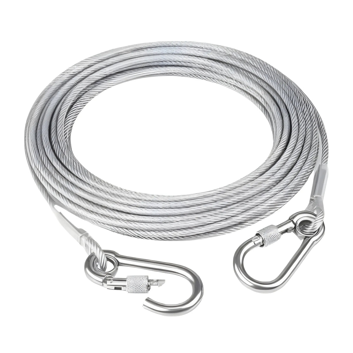 Stainless Steel Clothes Drying Rope With Hooks 10 Meter (Silver)