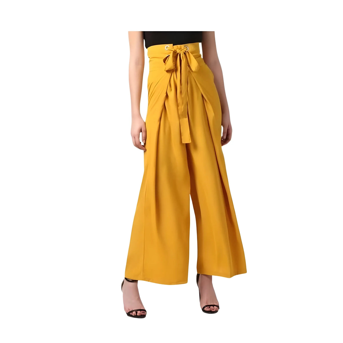 Women's Polyester Solid Smocked Trousers (yellow) | Women Signature Collection
