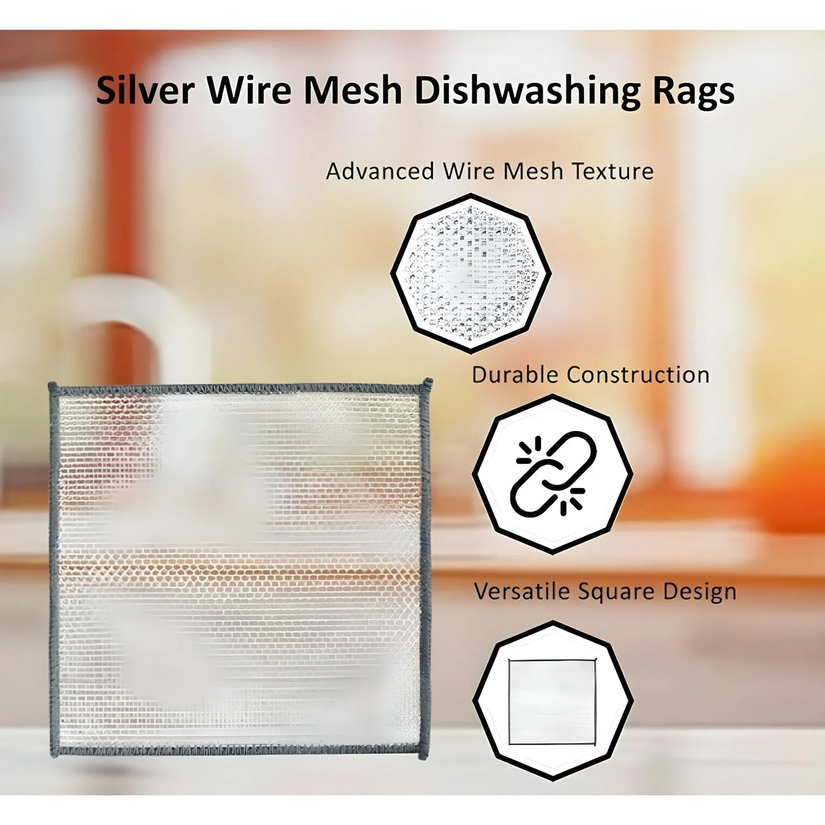 Pack of 15 Stainless Steel Dishwash Scrub (Silver)