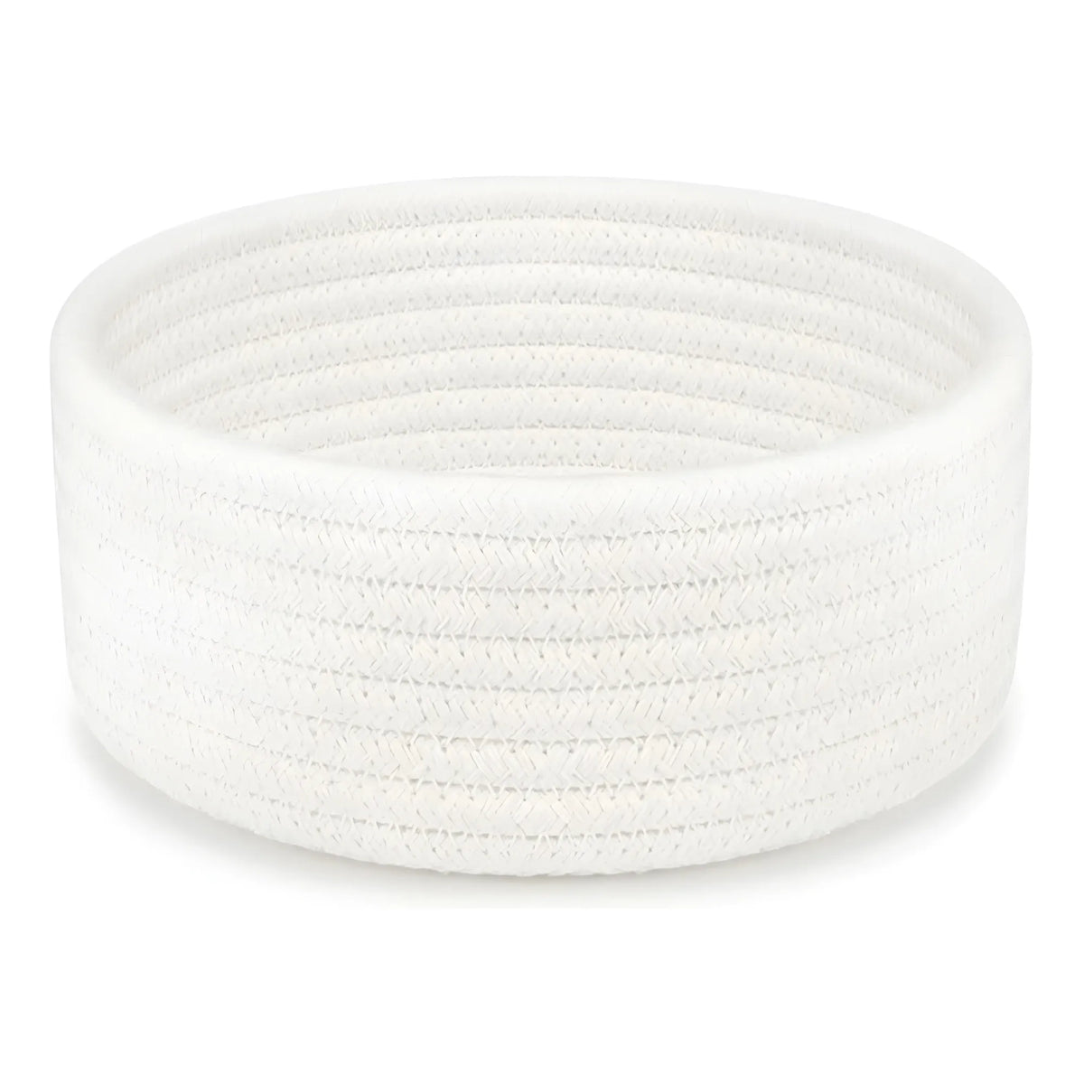 Cotton 8x3 Inch Round 1 Pcs Bedside Organizer With Out Lid (White)