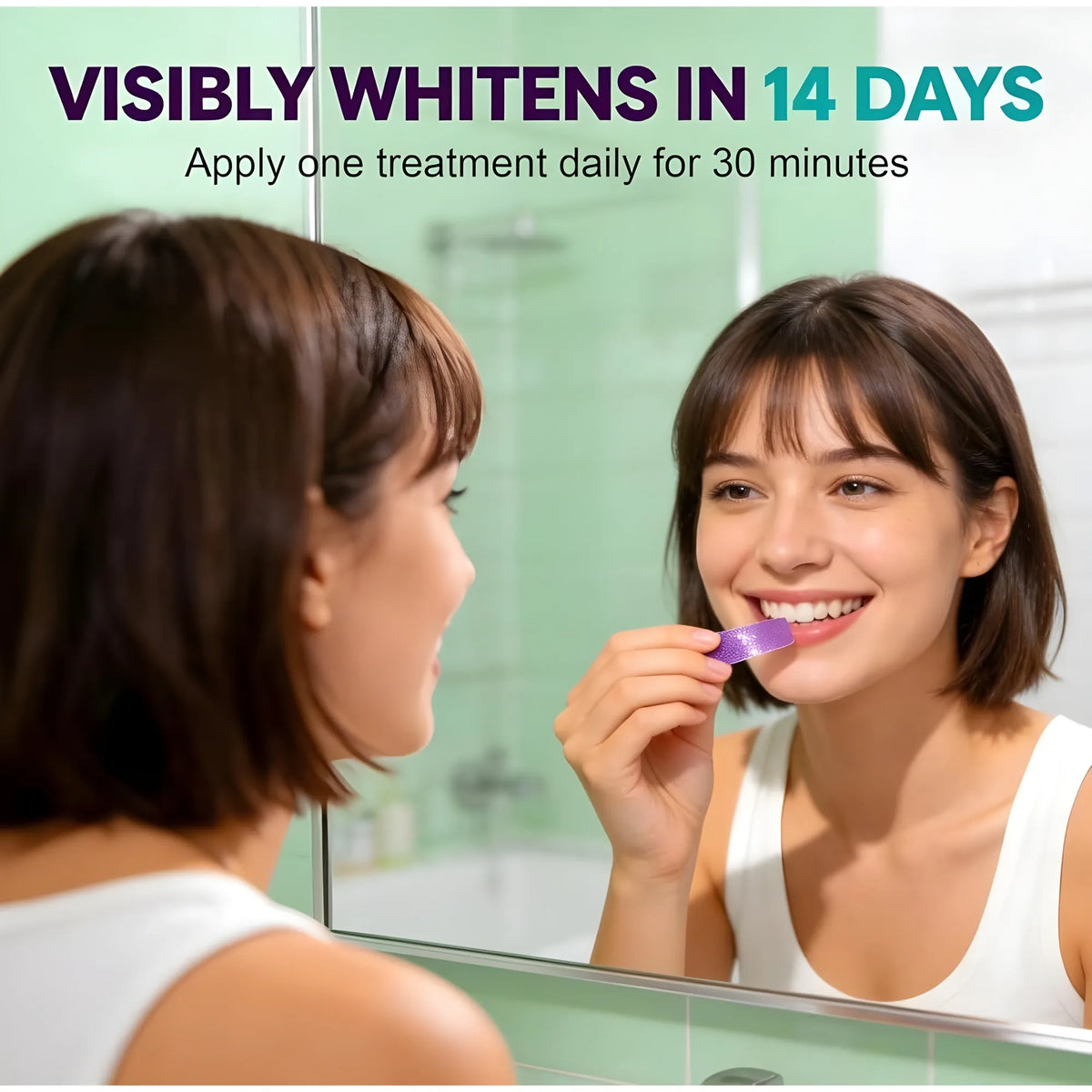 Fluoride Free Teeth Whitening Strips 7 Pieces Set (Purple)