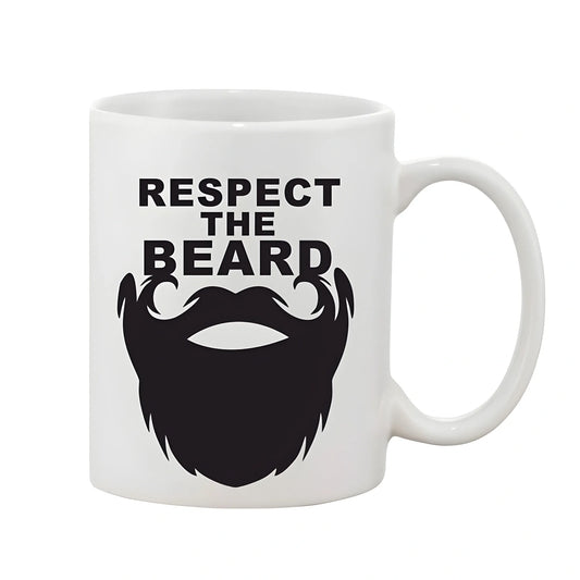 Printed Ceramic Coffee Mug - 1 Pieces, White, 11oz
