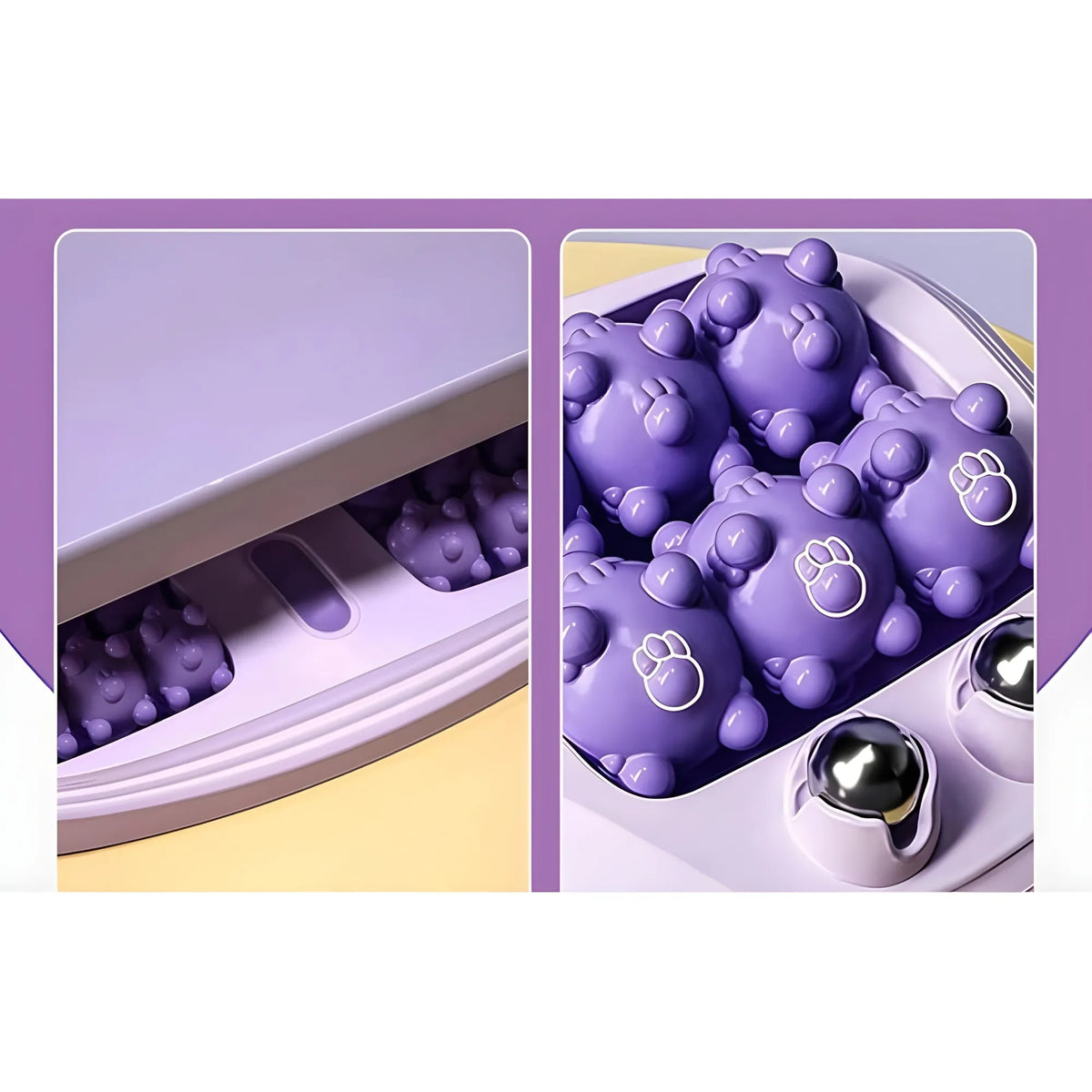 Pack of 2 Portable Double Foot Massage Roller (Purple)