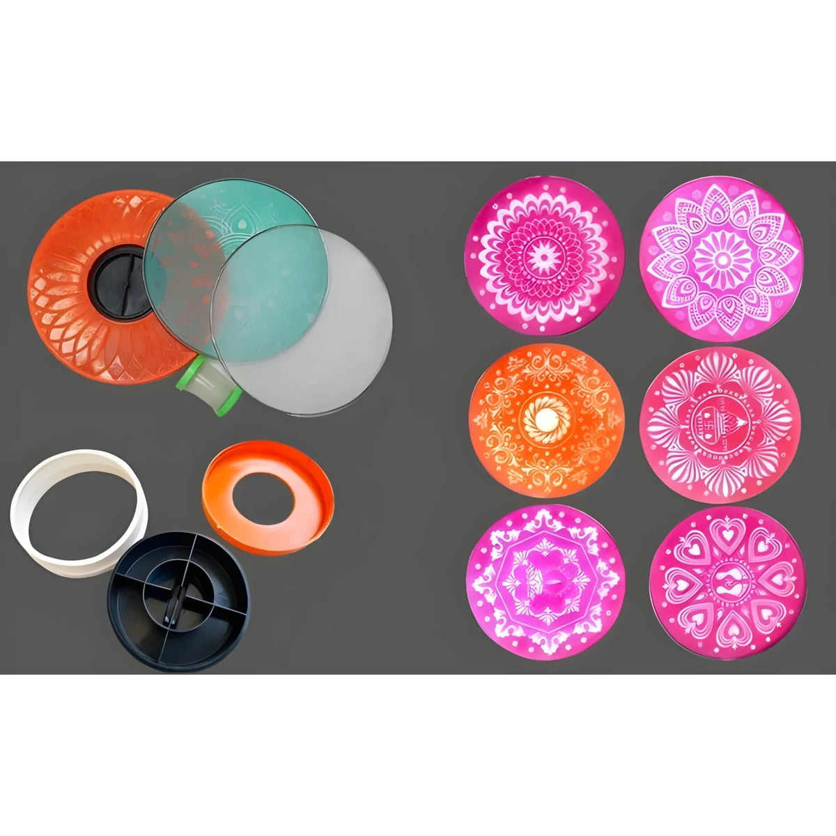 Plastic Rangoli Making Kit (Multicolor)