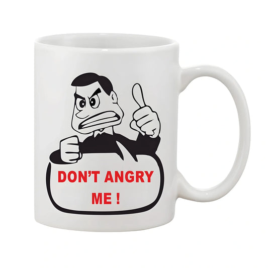 Printed Ceramic Coffee Mug - 1 Pieces, White, 11oz