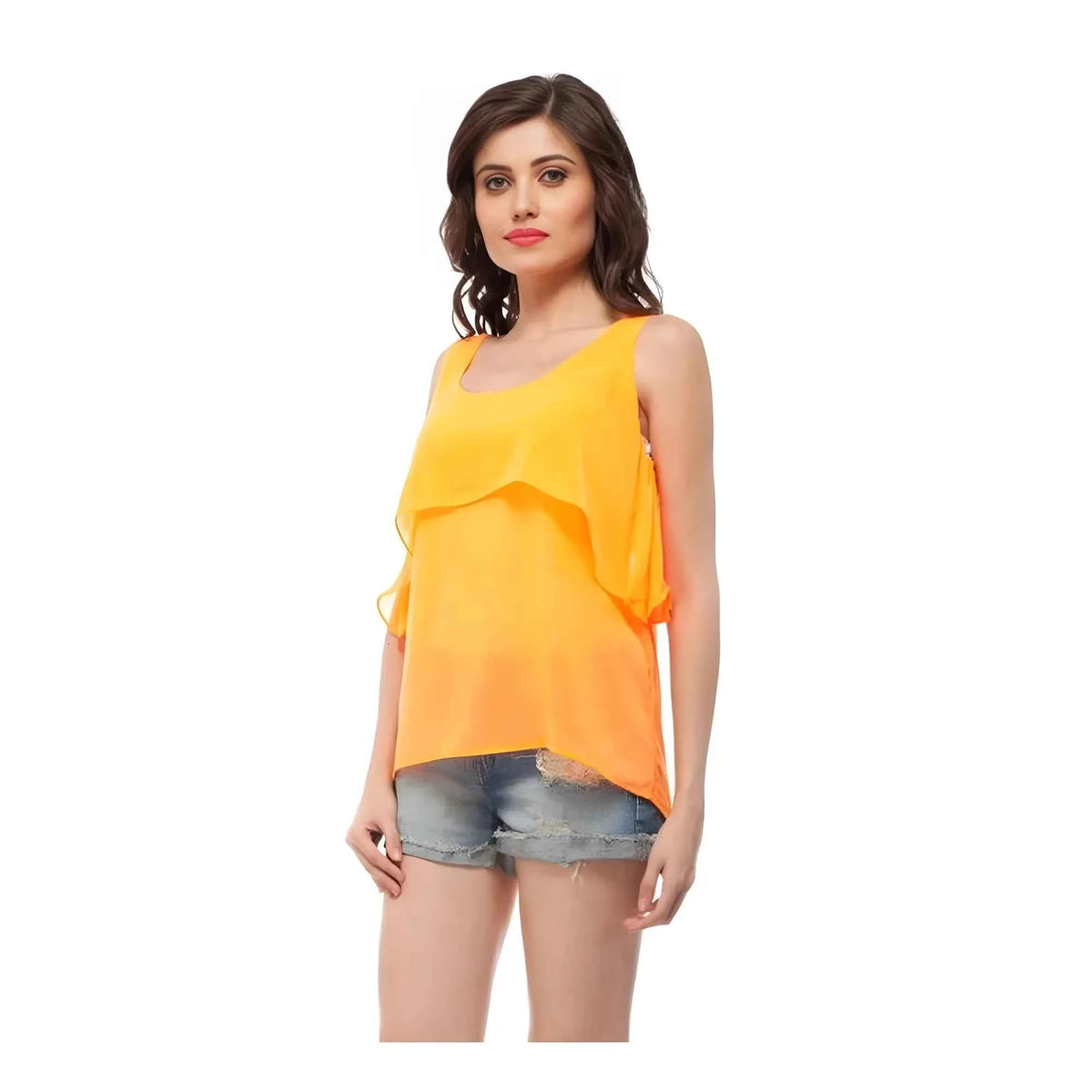 Aarya Polyester Solid Sleeveless Regular Top