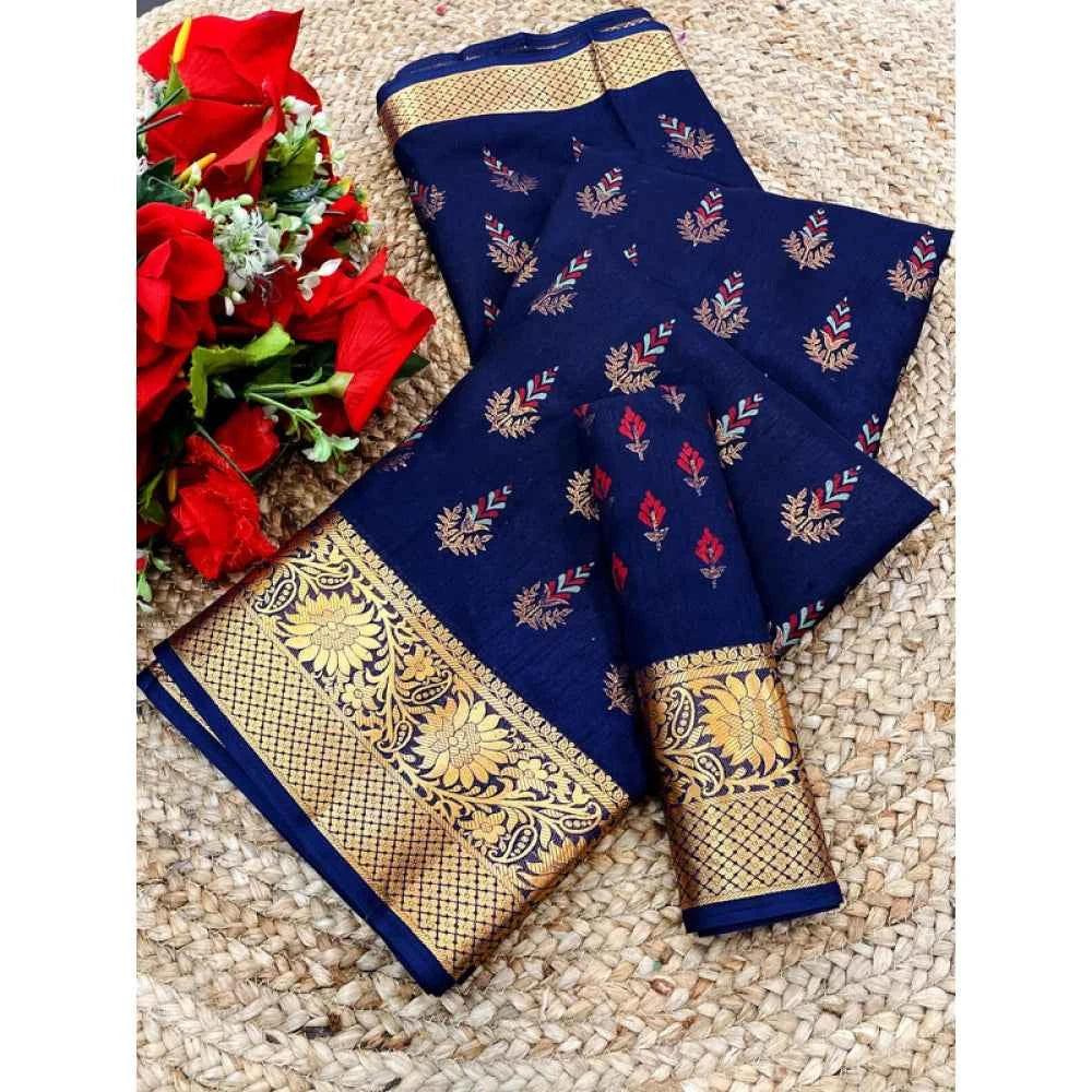 Azure Bianca Digital Dolla Silk Saree with Unstitched Blouse 5.5 m