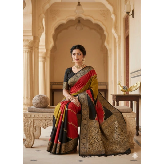 Women's Dola Silk Embellished Saree With Unstitched Blouse 5.5mtr (multicolor) | Women Signature Collection