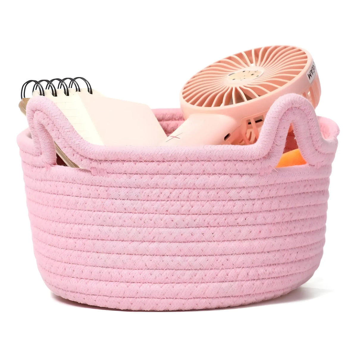 Cotton Pack Of_1 Cat Basket 8x4 Inch Storage Basket For Clothes (Pink)