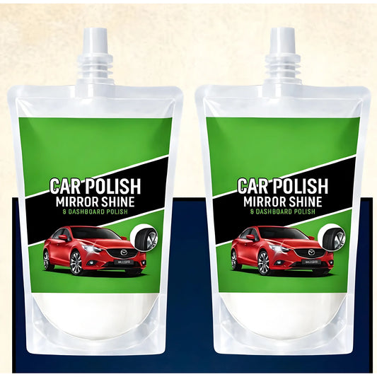 Pack of 2 Car and Bike Polish Mirror Shine Liquid Pouches 100 ML