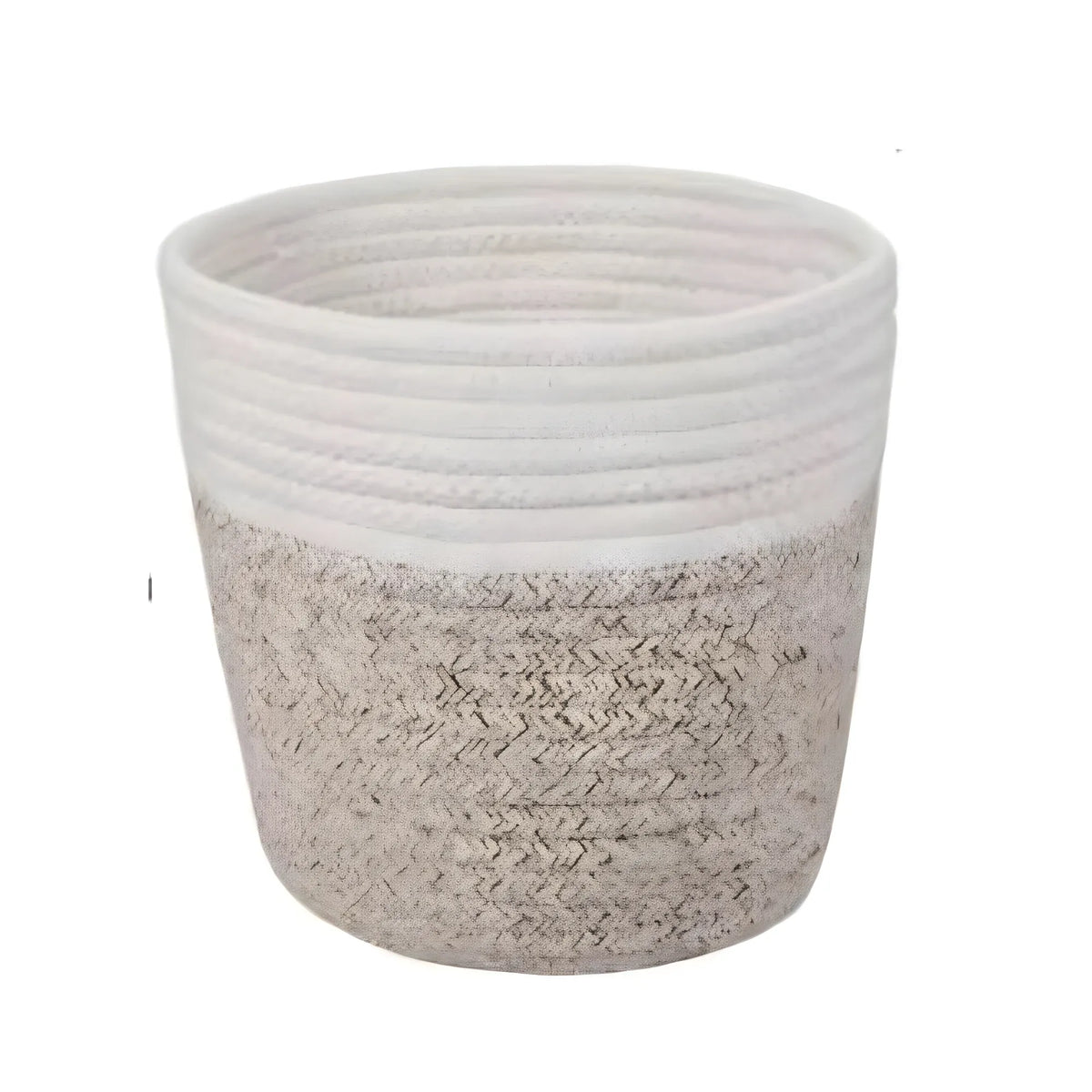 Cotton Flower Pot With Out Lid (White-Kidi)