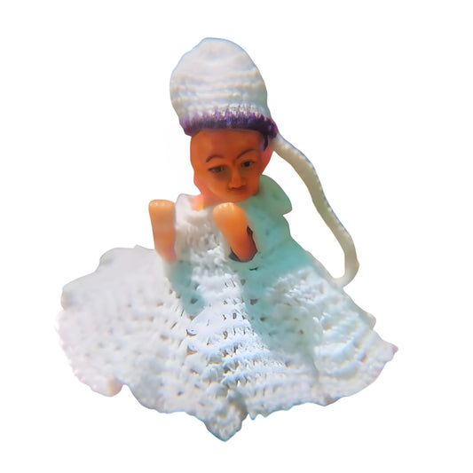 Laddu Gopal Tharad Dress Size: 0 To 6 (White-Lavender)
