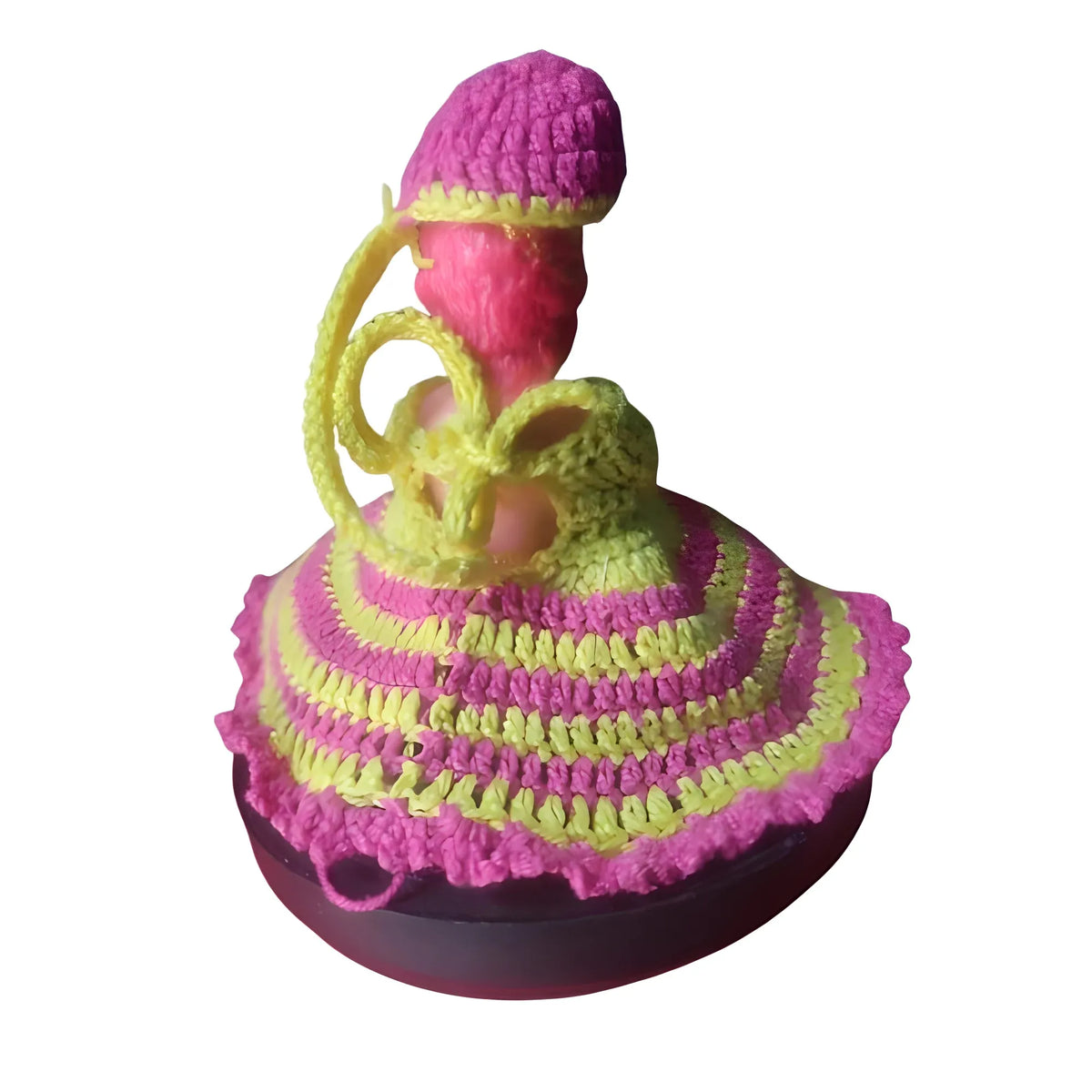 Laddu Gopal Tharad Dress Size: 0 To 6 (Pink-Yellow)