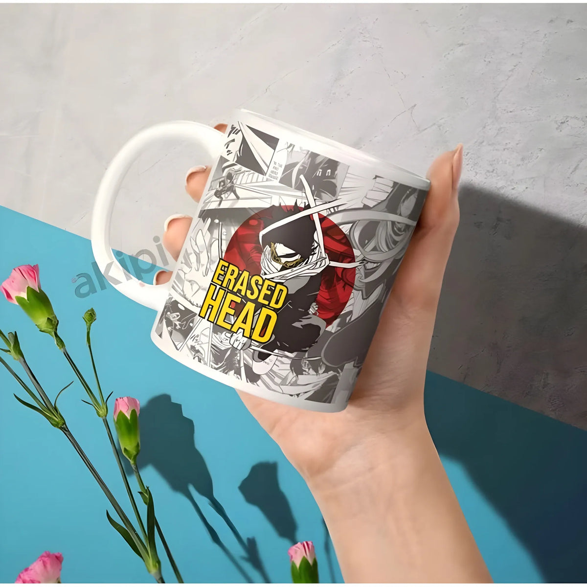 Anime Erased Head Ceramic Printed Coffee Mug (White)