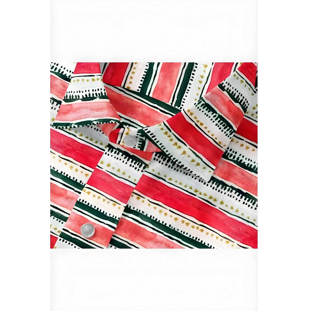 Men's Cotton Blended Striped Full Sleeve Shirt (Red-White)