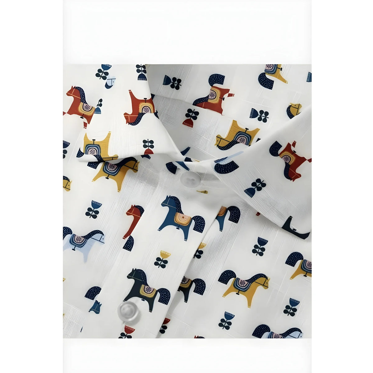 Men's Cotton Blended Printed Full Sleeve Shirt (Multicolor)