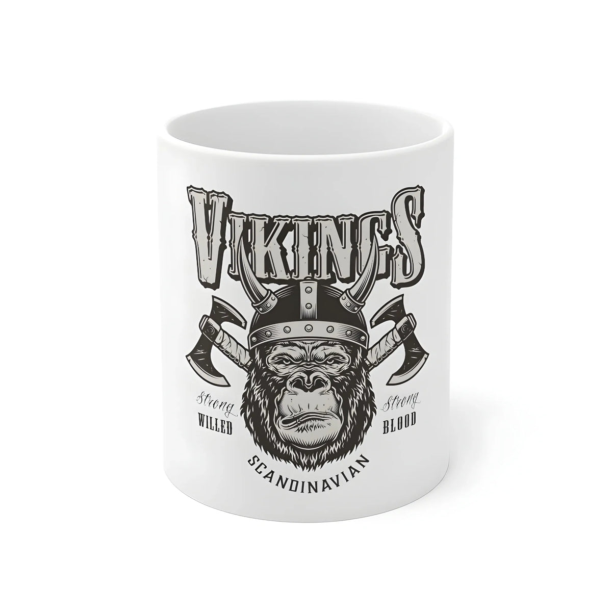 Ceramic Gorila Desing Printed Coffee Mug (Color: White, Capacity:330ml)