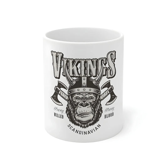 Ceramic Gorila Desing Printed Coffee Mug (Color: White, Capacity:330ml)