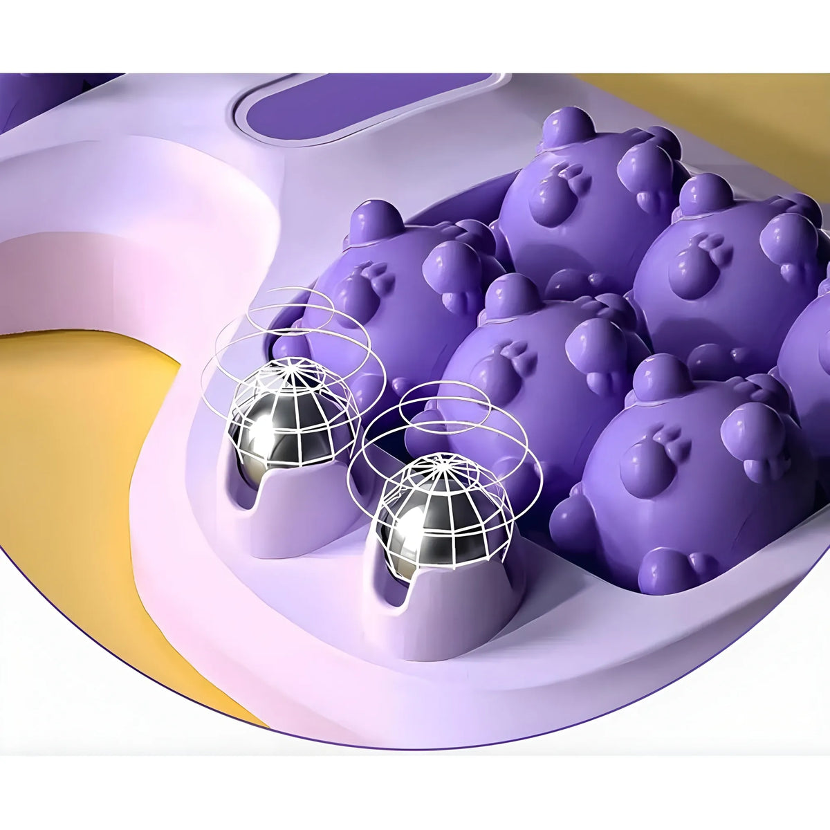 Pack of 2 Portable Double Foot Massage Roller (Purple)