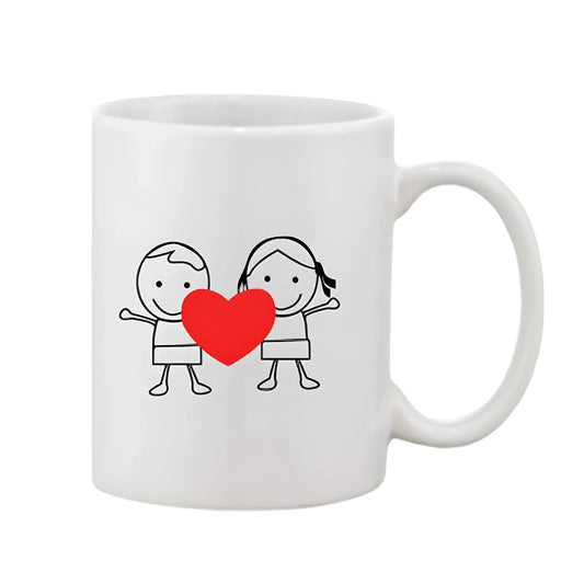 Printed Ceramic Coffee Mug - 1 Pieces, White, 11oz