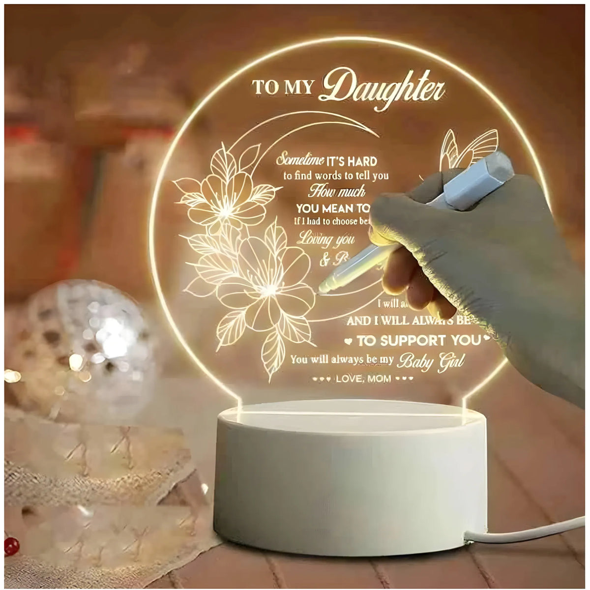Glass 3D Illusion LED Creative Visualization Lamp