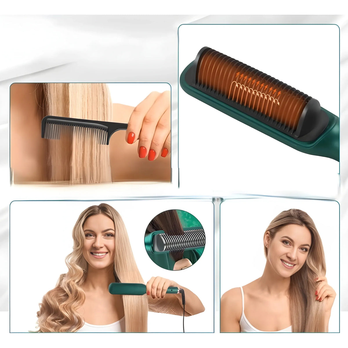 Hair Straightener Comb (Green)
