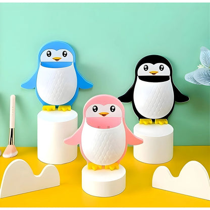Pack of 3 Wall Mounted Penguin Design Toothpaste Holder (Multicolor)