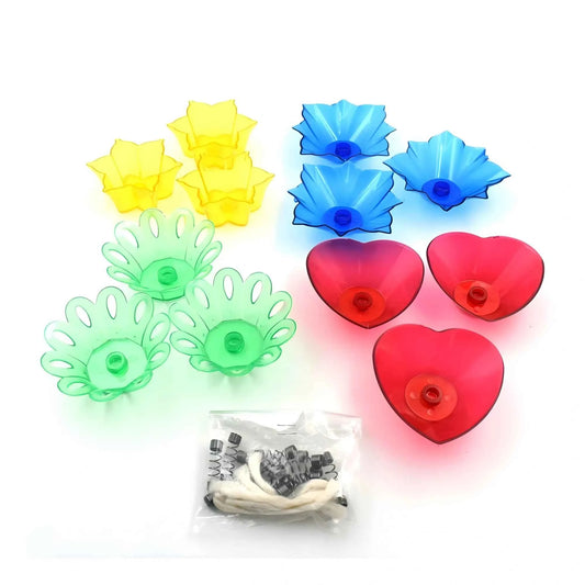 Virelle Pack of _Floral Diya Set – Multi- Tea Light Holders Set of
