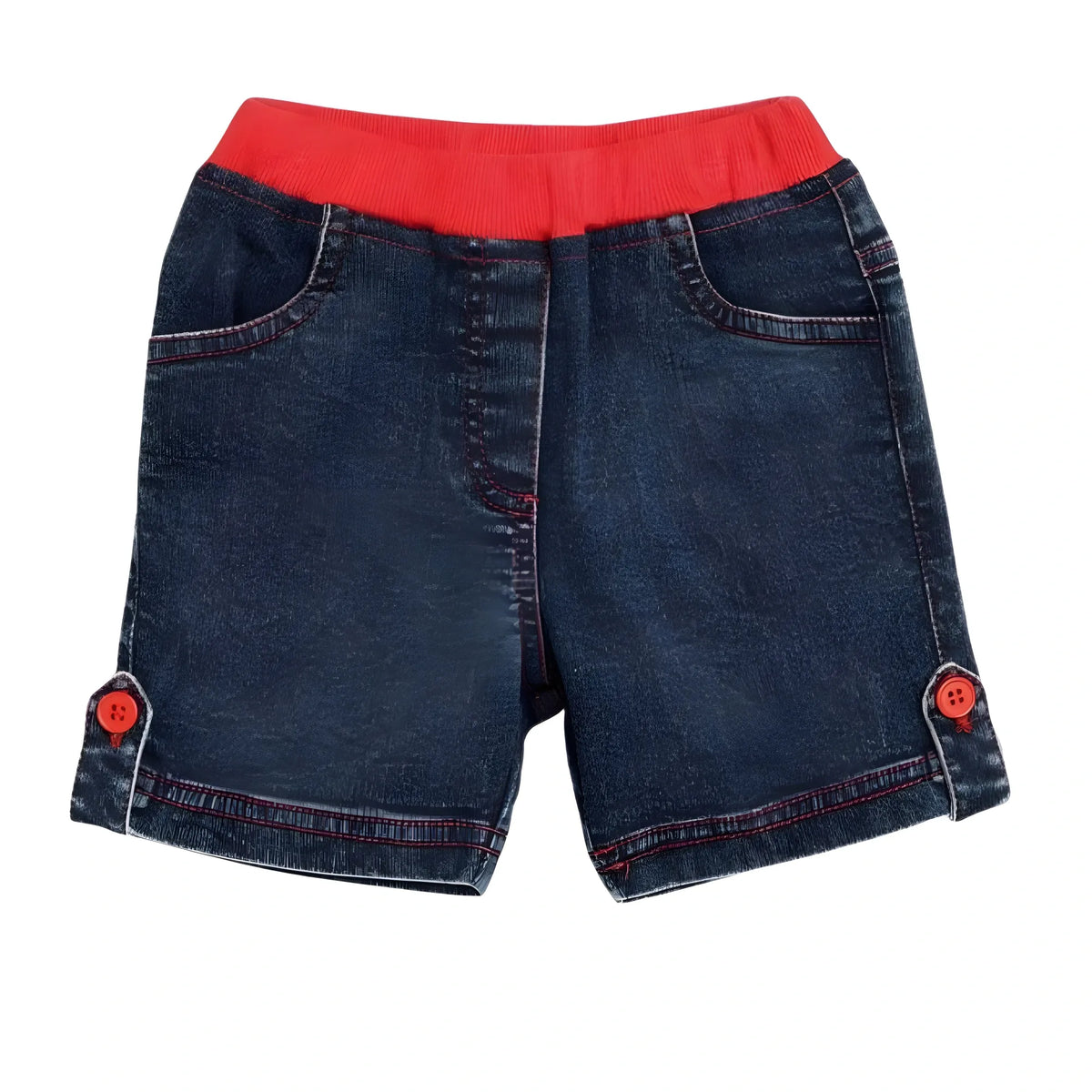 Zehra Girl Denim Lace Inserts Sleeveless Shorts
