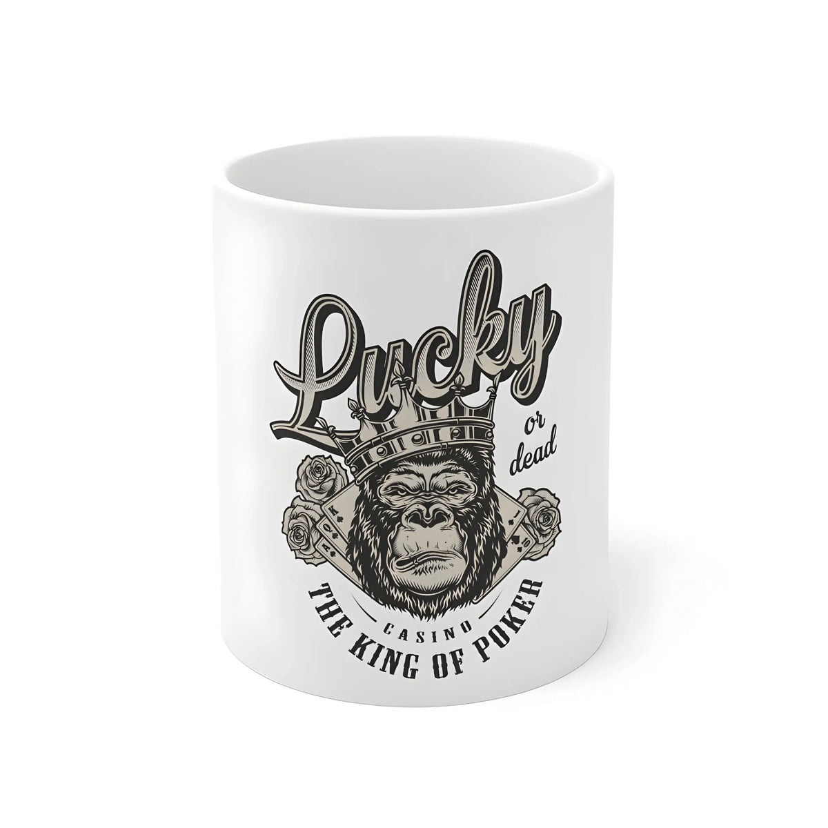 Ceramic Gorila Desing Printed Coffee Mug (Color: White, Capacity:330ml)