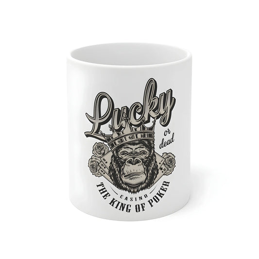 Ceramic Gorila Desing Printed Coffee Mug (Color: White, Capacity:330ml)