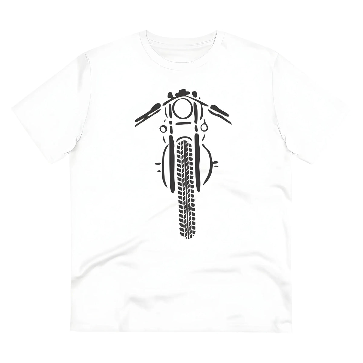Men's PC Cotton Bike Ride Design Printed T Shirt (Color: White, Thread Count: 180GSM)