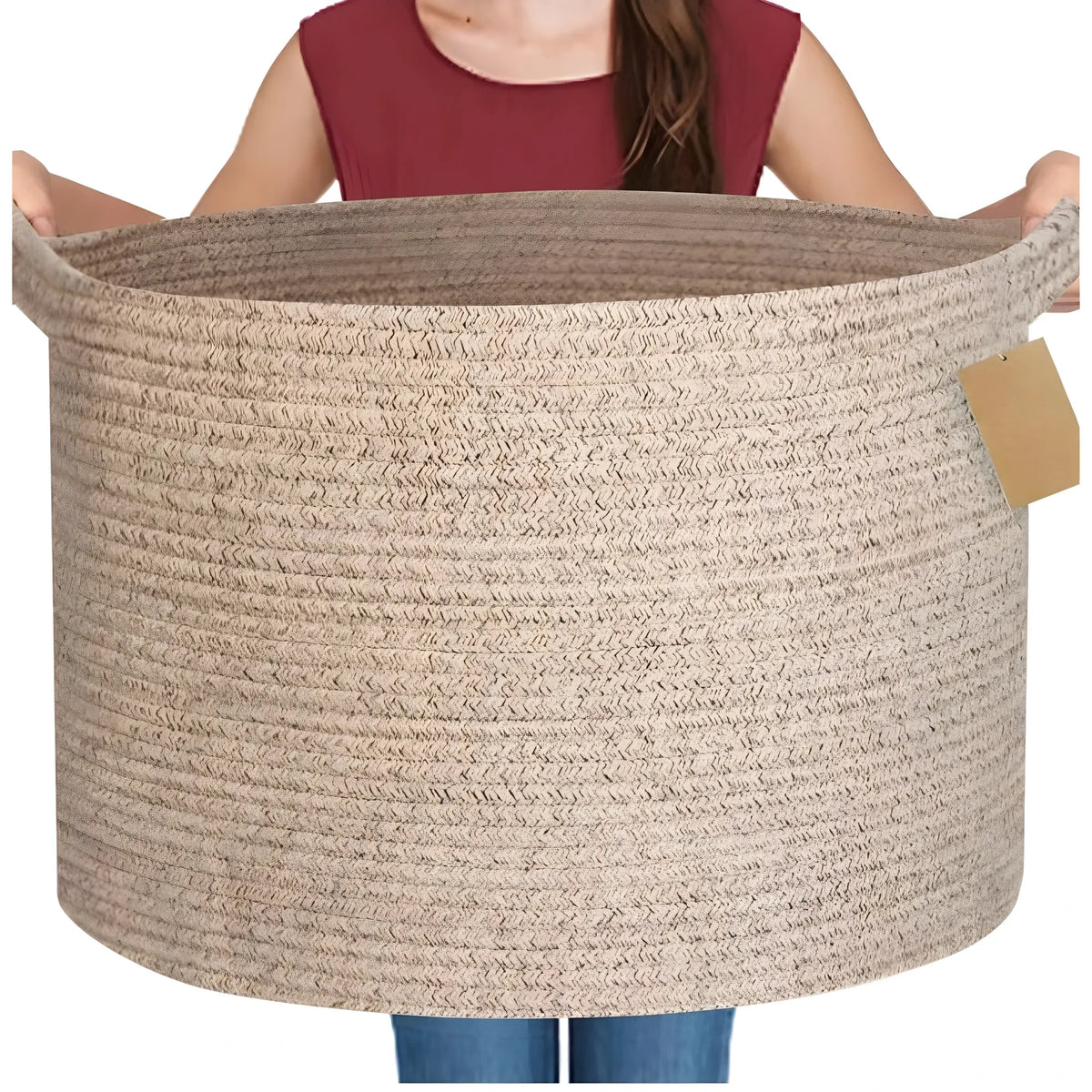 Cotton Pack Of_1 14x12 Inch Storage Basket For Clothes With Out Lid (Kidi)