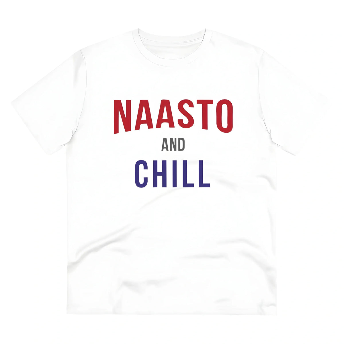 Men's PC Cotton Nasto And Chill Printed T Shirt (Color: White, Thread Count: 180GSM)
