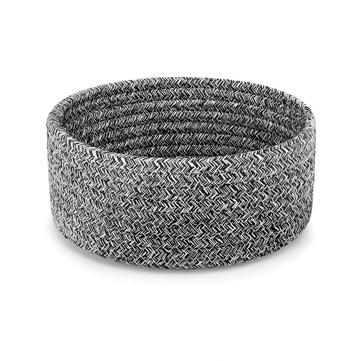 Cotton 8x3 Inch Kidi Round 1 Pcs Bedside Organizer With Out Lid (Black)