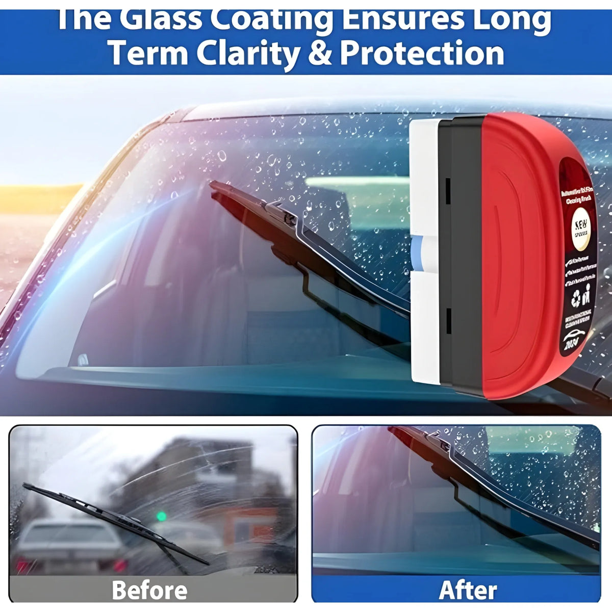 Pack of 2 Automotive Oil Film Cleaning Brush (Red-Black)