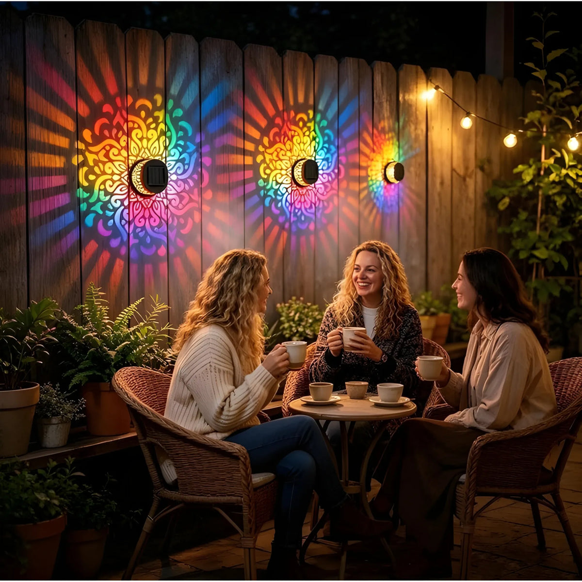 Metal Solar Mandala Lights (Multicolor)