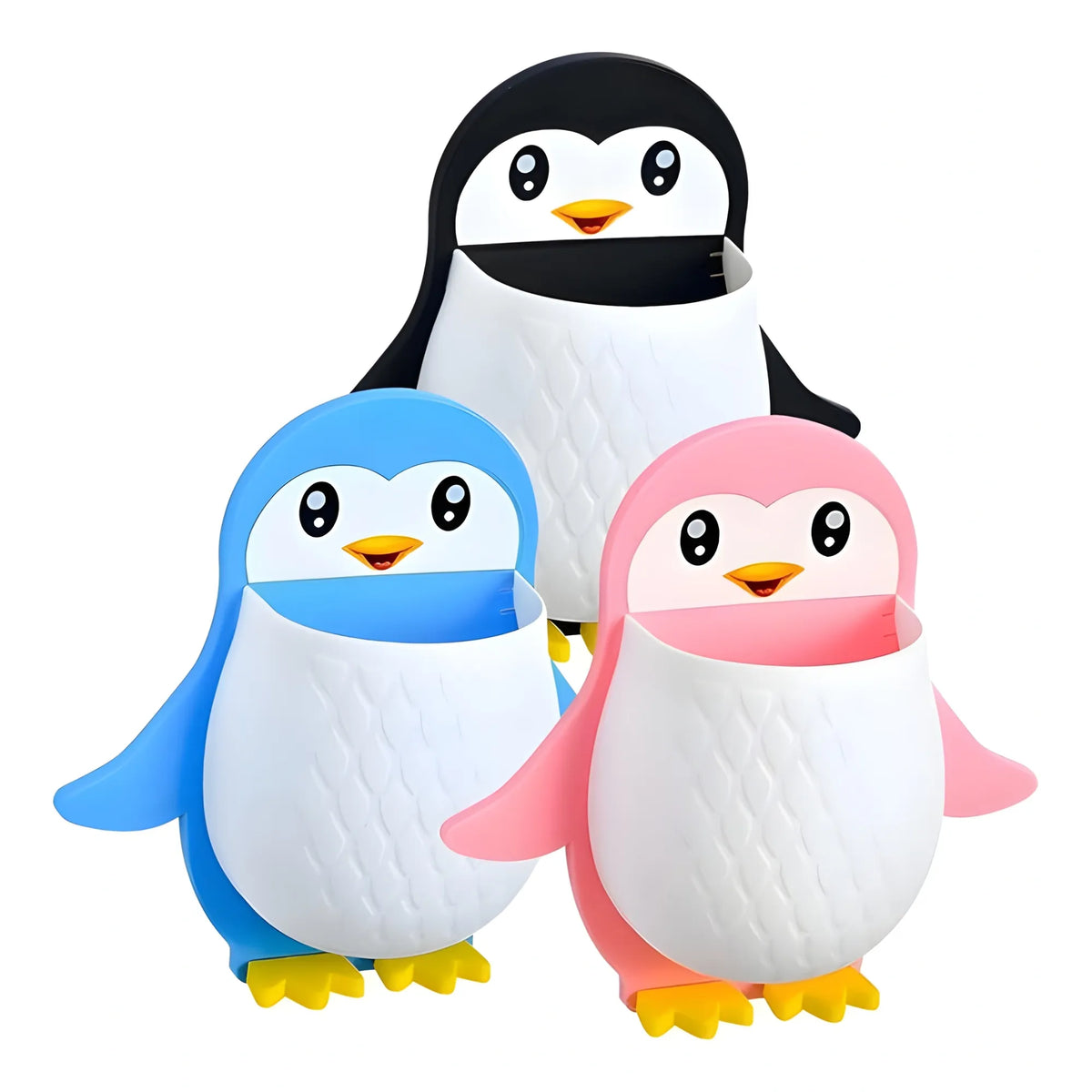 Wall Mounted Penguin Design Toothpaste Holder (Multicolor)