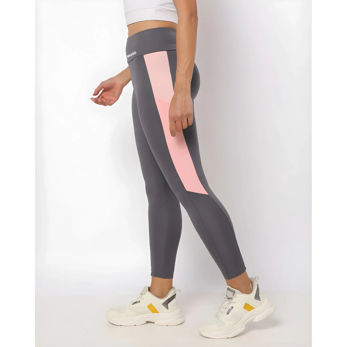 Women's Polyster Solid Sport Leggings (Grey)