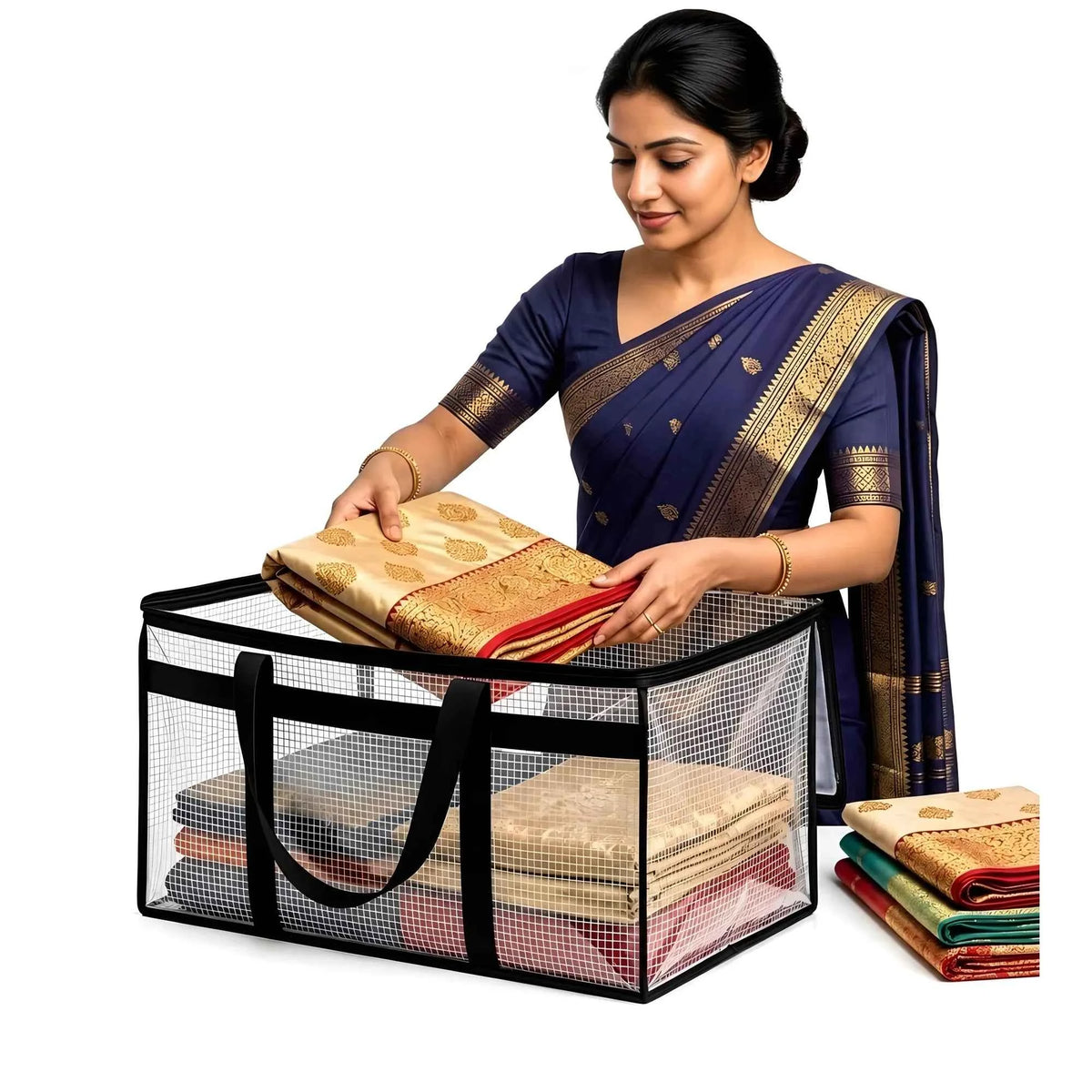 Aurelia Acrylic Transparent Storage Bag with Zip & Handle