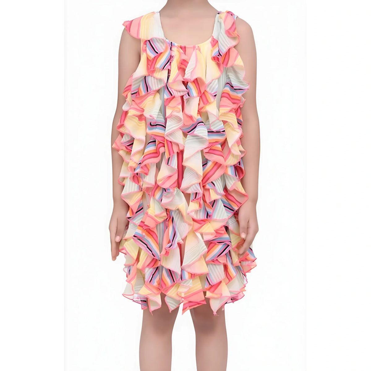 Girl's Chiffon Ruffled Sleeveless Dress (multicolor) | Kids Signature Collection