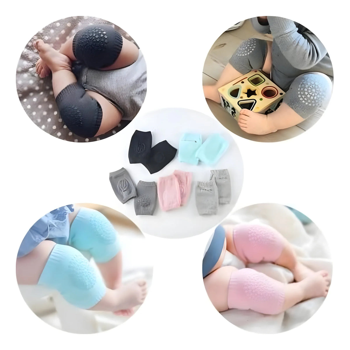 Pack Of 3_Baby Knee Pads – Soft And Comfortable Crawling Protectors (Color: Assorted )