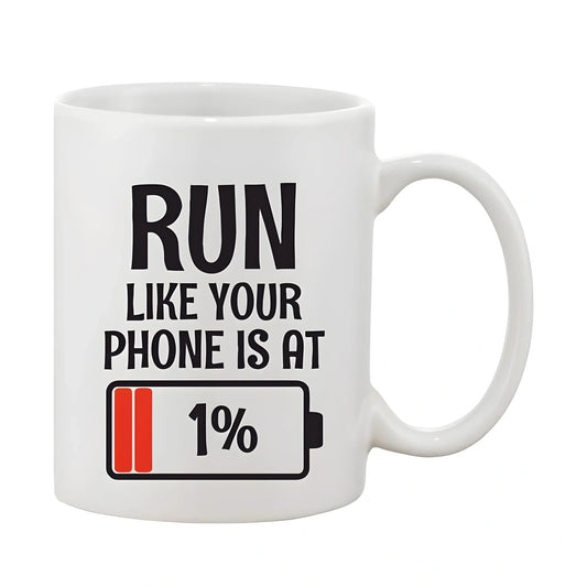 Printed Ceramic Coffee Mug - 1 Pieces, White, 11oz