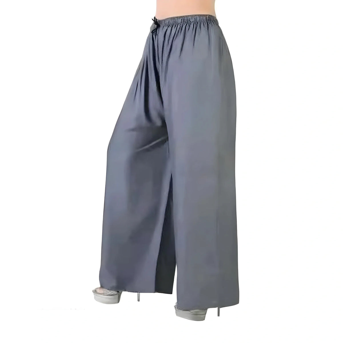 Women's Casual Rayon Solid Ankle Length Palazzo (Grey, Free Size)