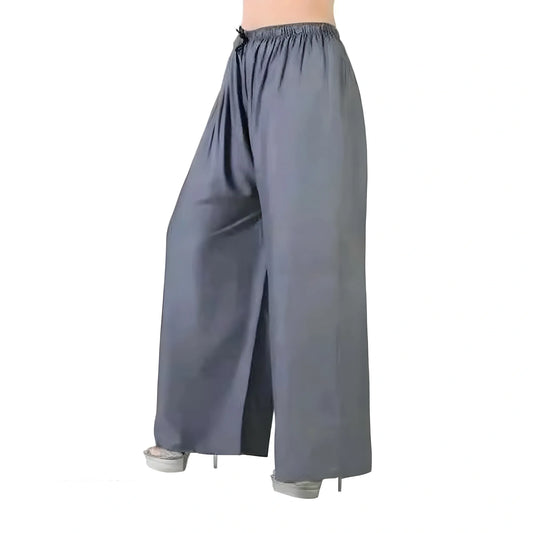 Women's Casual Rayon Solid Ankle Length Palazzo (Grey, Free Size)