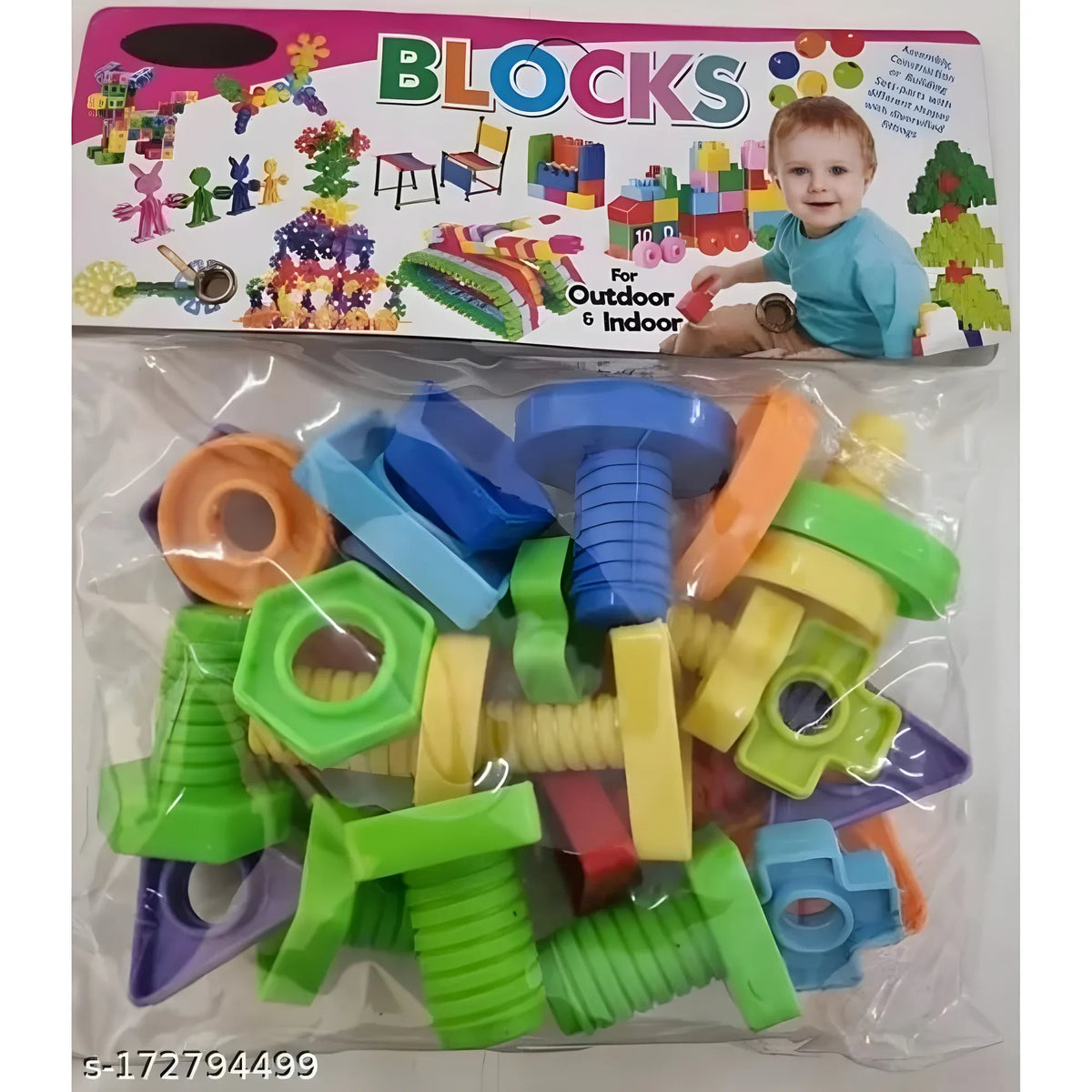 Nut &amp; Bolt PVC Block | Plastic | Toys | 3+ Years