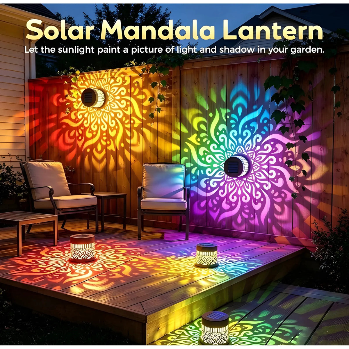 Metal Solar Mandala Lights (Multicolor)