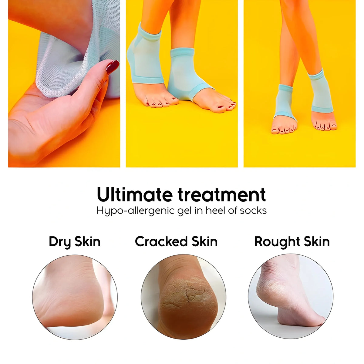 Half Gel Cotton Heel Socks (Blue)