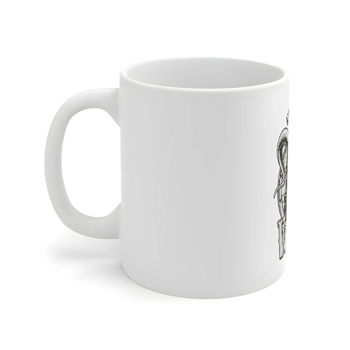 Ceramic Gorila Desing Printed Coffee Mug (Color: White, Capacity:330ml)